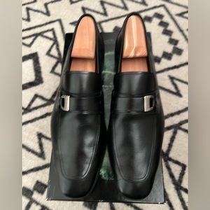 Magnanni Black Buckle Loafer Dress Shoe 10M